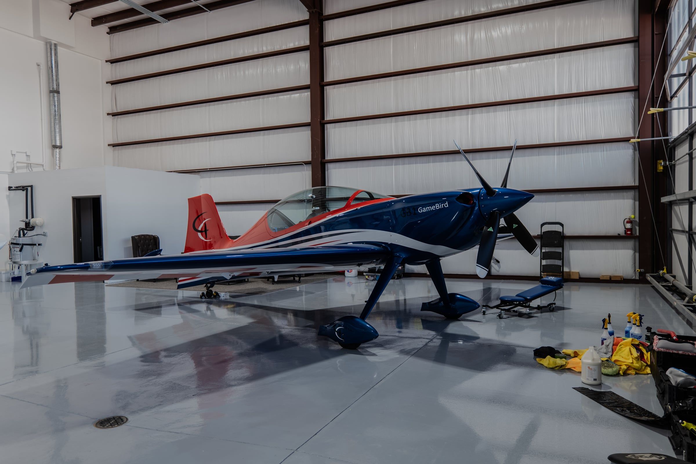 GameBird GB1 in the hangar, side view